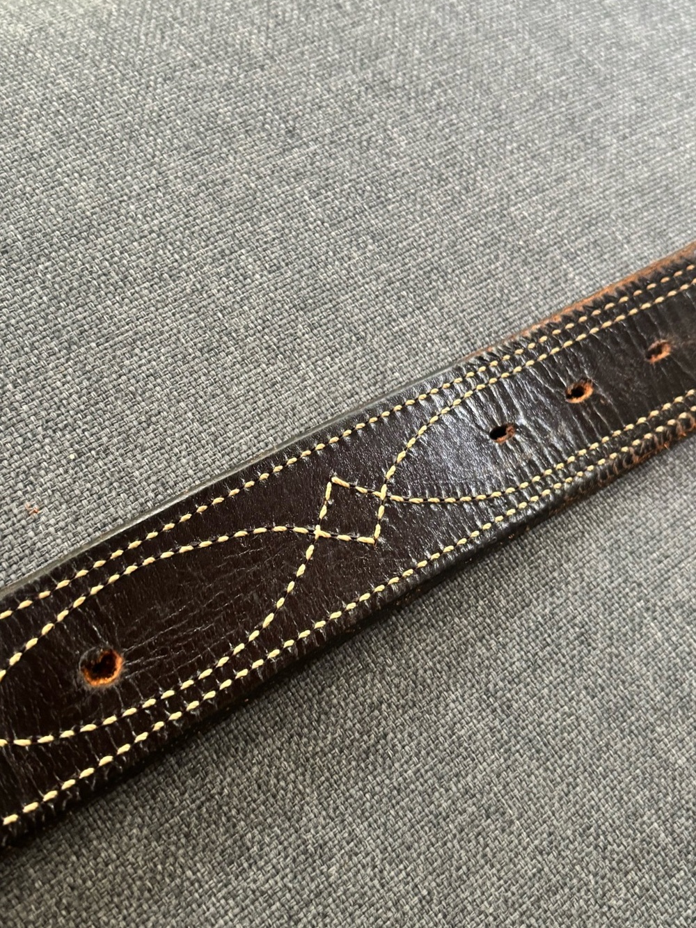 BIANCHI vintage leather belt with solid brass buckle size 38-42 - Picture 8 of 16